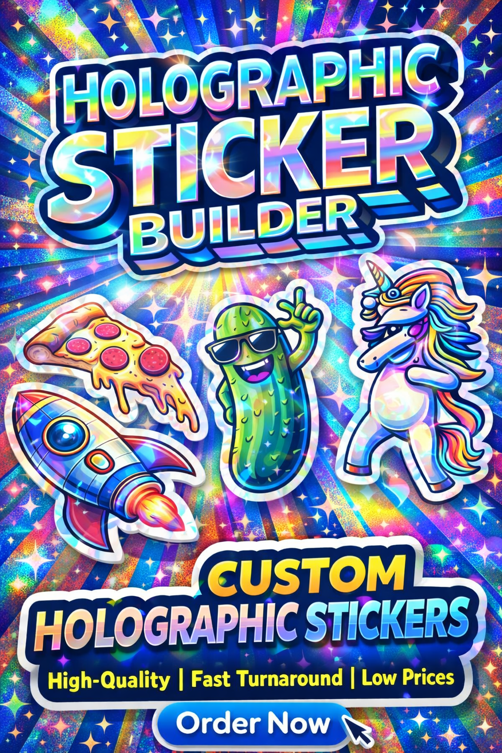 Die Cut Stickers Holographic
